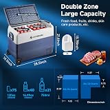 AAOBOSI 60L Dual Zone Car Fridge Portable Freezer 12/24V 100-240V WIFI view 2