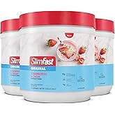 SlimFast Meal Replacement Powder, Original Strawberries & Cream, Weight Loss Shake Mix, 10g of Protein, 14 Servings (Pack of 3) (Packaging May Vary)