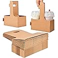 Uxcell Drink Carrier With Handle, 25 Pcs Kraft Paperboard 2 Cup Holder For Hot Or Cold Drinks - View #3