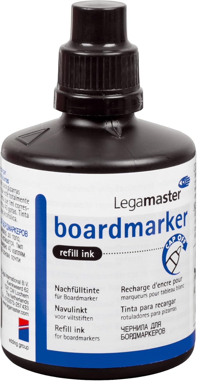 Legamaster L119901 Board Marker Refill Ink, 100ml Volume, Black, Pack of 1,7-119901