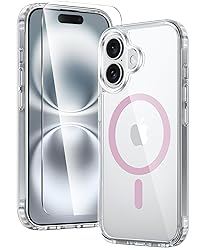 FNTCASE for iPhone 16 Case: Clear Magnetic Military