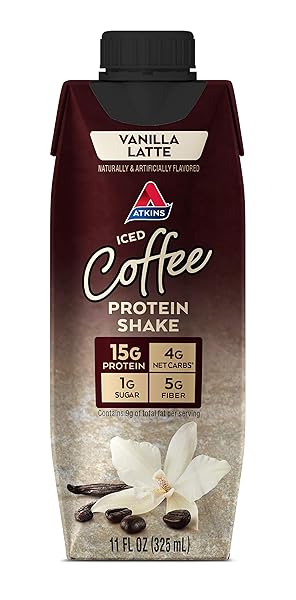 ATKINS ICED COFFEE VANILLA LATTE PROTEIN-RICH SHAKE, KETO FRIENDLY AND GLUTEN FREE. (4 SHAKES)
