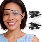 AMZVIO 2pcs Clear Eye Shield After Cataract Surgery,Hard Ventilated Plastic Eye Patch for Sleeping,with Adjustable Strap,Breathable Vented Eye Covering for Cataract Recovery(Black)