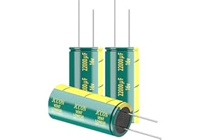 JCCON 2-Pack 16V 22000uF Premium Quality Low ESR Electrolytic Capacitors 18x40mm (0.71x1.58in), 16Volt 22000MFD High-Frequency Caps with Superior Performance