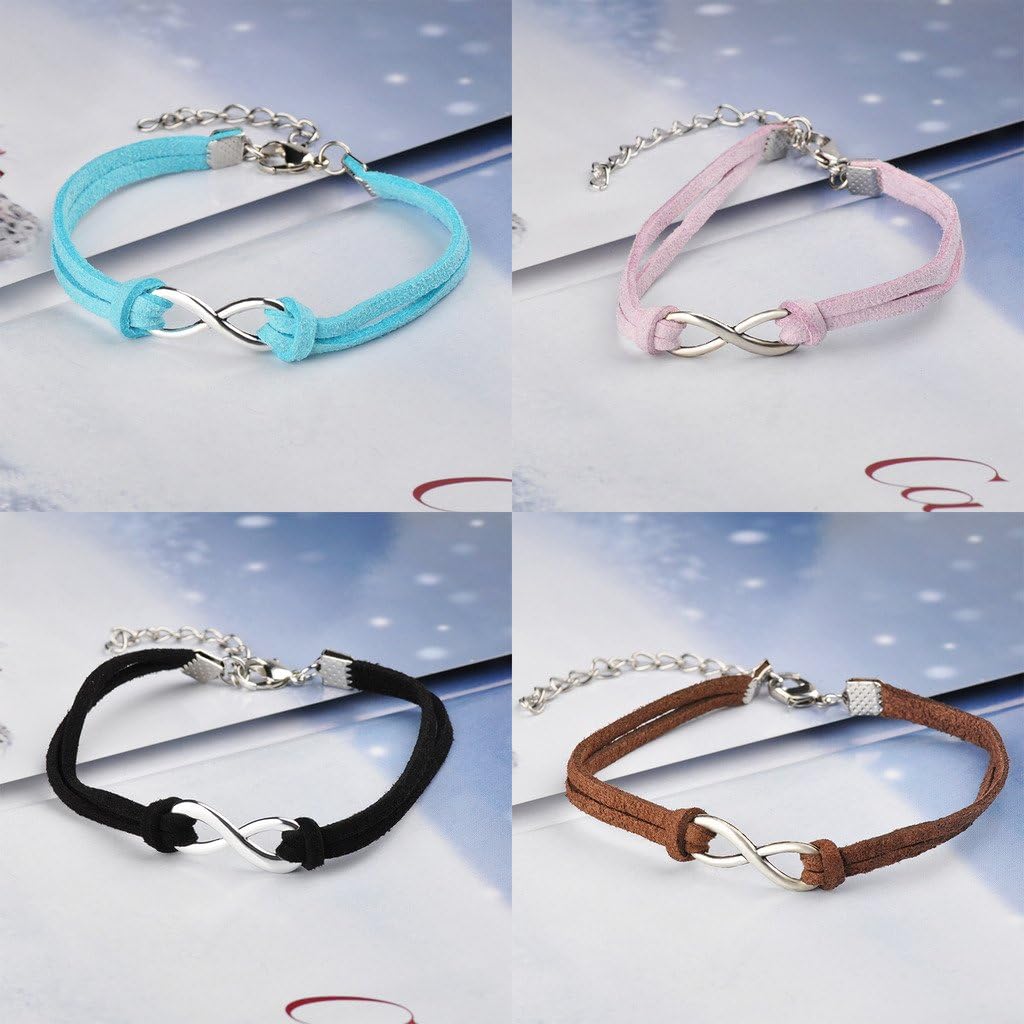 Yumilok Pack of 6 Friendship Bracelets Handmade Leather Braided Alloy Bracelet for Women Girls 16 5 cm Leather Metal Without Stone - Image 3