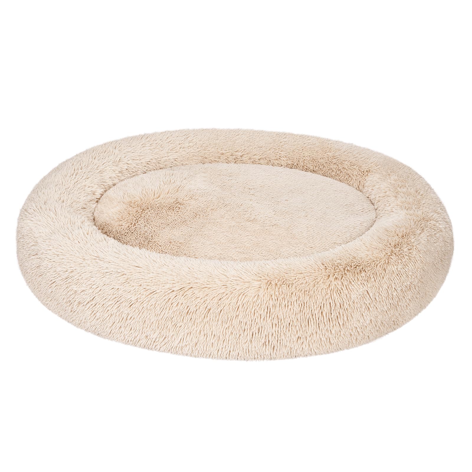 Photo 1 of ***Item COLOR looks like ACTUAL PIC NOT LIKE STOCK PHOTO***Amazon Basics Donut Pet Bolster Faux Fur Bed for Dog, Beige, 45" x 45"