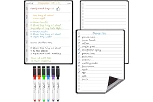 JJPRO Magnetic Weekly Calendar and to Do List for Fridge - 8.5" x 6.5" Weekly Meal Planner for Refrigerator and Dry Erase Daily to-Do List -6 Markers Included!