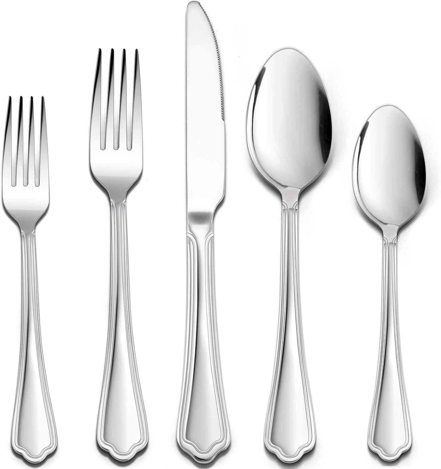 *GREAT PRICE!* Amazon 60 Pieces Silverware Set with Scalloped Edges