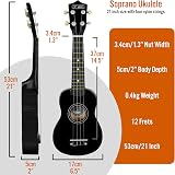 3rd Avenue Soprano Ukulele 21 Inch Beginner Pack Bundle with Bag Stand Strap view 2