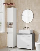 VASAGLE Under Sink Bathroom Cabinet 3 Drawers 2 Compartments Cloud White Dove view 2