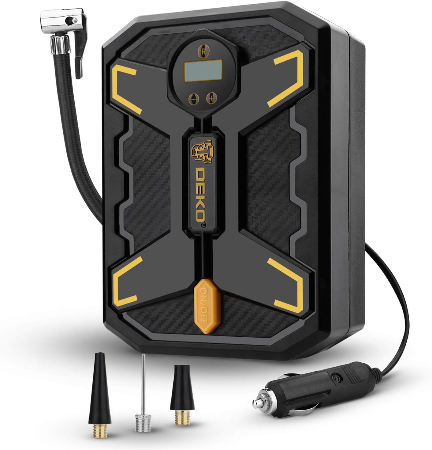 DEKO 12V DC Portable Air Compressor Pump,150 PSI Digital Tire Inflator for Car Tires, Bicycles and Other Inflatables