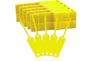 Lewtemi 1000 Pieces Self Lock Arrow ID Key Tags Car Parts Tags Key Ring Repair Labels for Office Automotive Shop Supplies(4 1/2'' X 3/4",Yellow)