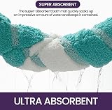 DEXI Turquoise Bath Mat 50 x 80 cm Non Slip Microfiber Ultra Absorbent view 4