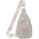 APHISON Small Sling Bag Cell Phone Purse Vegan Leather Fanny Crossbody Bag for Women Trendy Chest Backpack Adjustable Strap | Small, Vegan Leather, Fanny, Trendy, Adjustable Strap