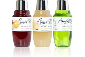 Amoretti Premium Martini Cocktail Mix Classic Minis (Cosmopolitan, Lemon Drop and Sour Apple), 3.4 Fl Oz (Pack of 3)