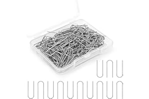 LIBOQIAO High Temperature Nichrome Wire Jump Rings, 100 Pieces Tiny U Hanger Hooks with Plastic Storage Box for Pendant Ceramic Ornaments Fusing in Glass DIY Accessories