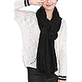 Wander Agio Women's Warm Long Scarves Winter Scarfs Pure Color Scarf Tassel
