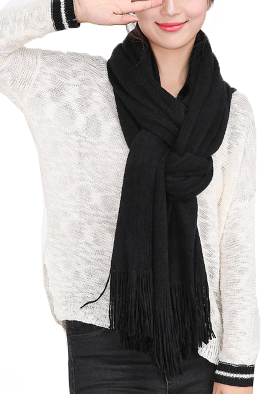 Wander Agio Women's Warm Long Scarves Winter Scarfs Pure Color Scarf