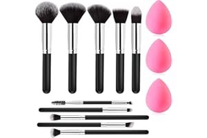 ZUTCOGO Stocking Stuffers for Women Teen Girls - Christmas Gifts 13 Pcs Makeup Brushes Set, Premium Kit with Foundation Concealer Makeup Blush Sponge, Professional Beauty Accessories for Women Sister Birthday