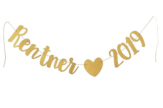 W.2 Rentner 2019 Girlande, Gold, stilvolle Party Dekoration für die Abschiedsfeier, Rente, Ruhestand