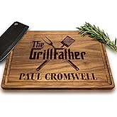 Personalized Christmas Gift for Men, Personalized Wooden Grilling Board – Custom BBQ Gift for Men: Dad, Husband, Grandpa, Father-in-Law or Him – Birthday, Anniversary, The Grillfather
