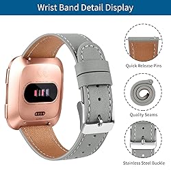 BOTNUW Leather Bands Compatible with Fit bit Versa