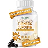 inGreens Turmeric Supplement 2275mg, 95% Curcumin, Liposomal Curcumin for Best Absorption, Curcumin Supplement for Joint Support, Bottled in USA - 60 Softgels
