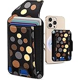 Shorogyt Compatible with Magsafe Wallet for Women - Phone Wallets for Magnetic Card Holder Mag Rfid Collage for iPhone 17/16/15/14/13/12 Series Cute with Elastic and Flap Cover, Fit 7 Cards