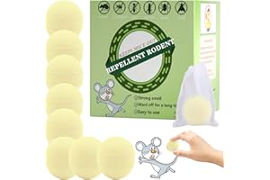 PUBAMALL Moth Balls, Repellent Rodent Mouse Outdoor, Moth Balls for Rodents Outdoor Mice Rat Repellent Moth Balls Peppermint Oil to Repel Mice and Rats, Mouse Deterrent 8 Packs