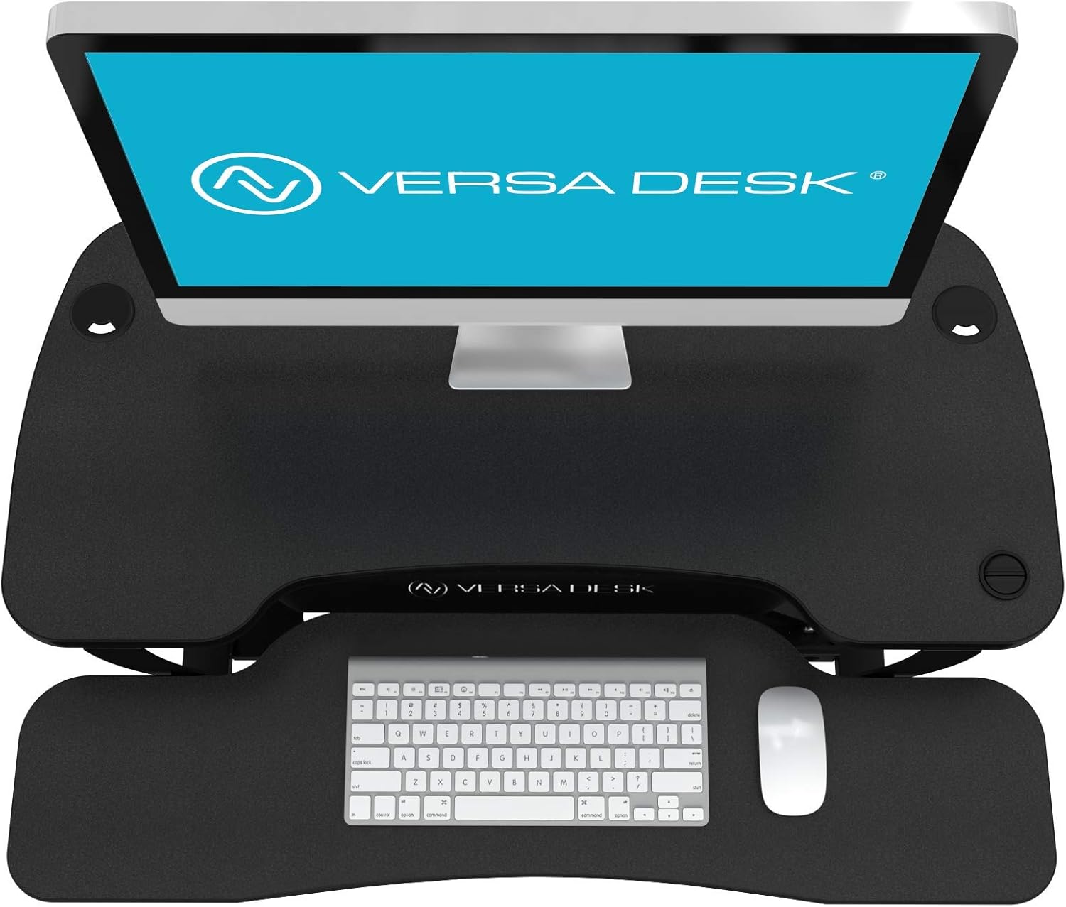 VersaDesk Power Pro USA Manufactured | Electric Height-Adjustable Desk Riser | Standing Desk Converter | Sit to Stand Desktop with Keyboard + Mouse Tray | 36" X 24" | All Black: Kitchen & Dining