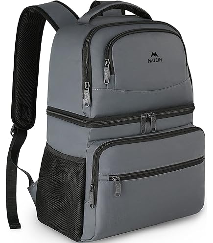 BAGLHER Sac à Dos Isotherme 30 Canettes, étanche Et étanche Avec 5 Blocs Réfrigérants Réutilisables Pour Camping, Plage, Randonnée, Vert