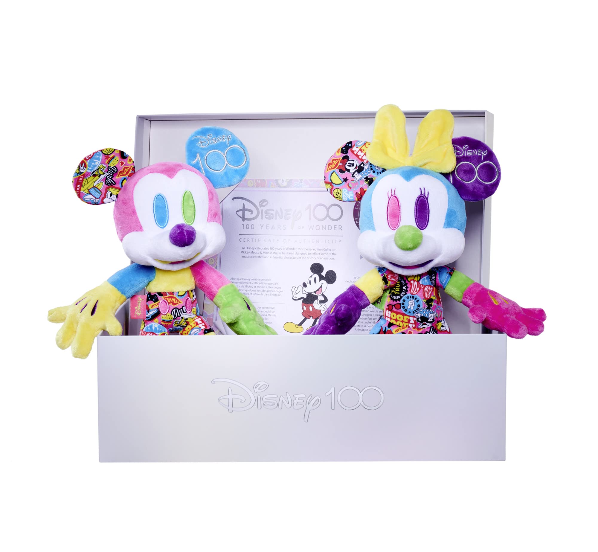 Simba 6315870124 - Disney Mickey & Minnie Mouse 100 Jahre Collector-Set, 33cm Plüsch, Limitierte Sammler-Edition, Geschenk-Box, Amazon exklusiv, Zertifikat & Seriennummer, für Erwachsene & Kinder 4