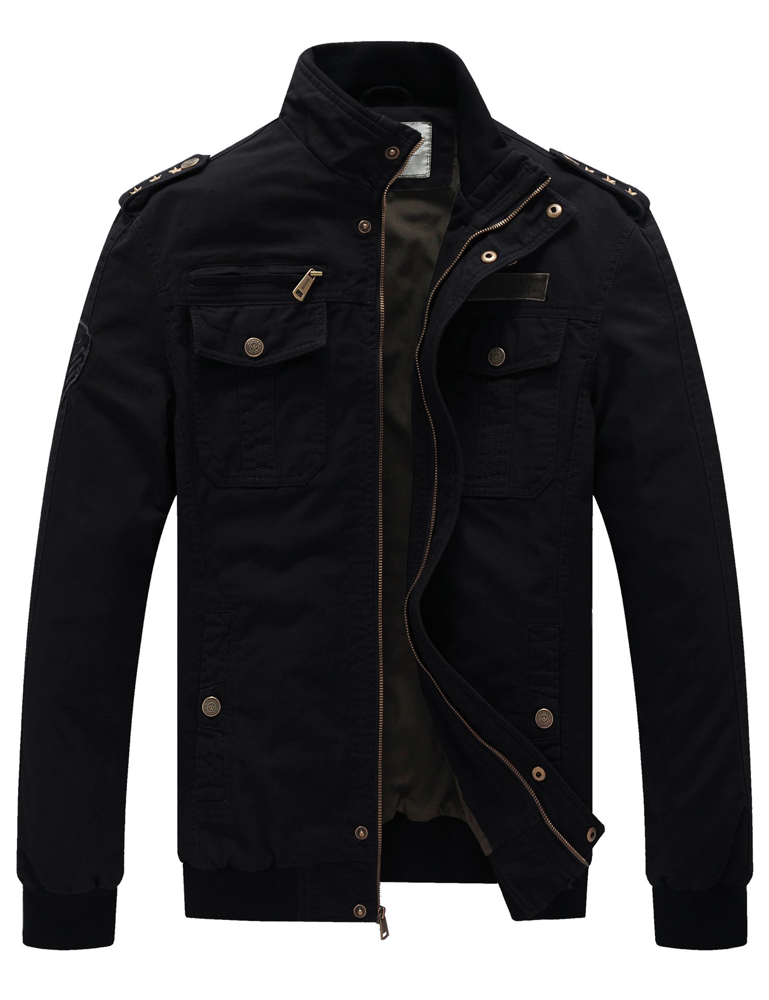 Men's Casual Cotton Military Jacket Denim Fit