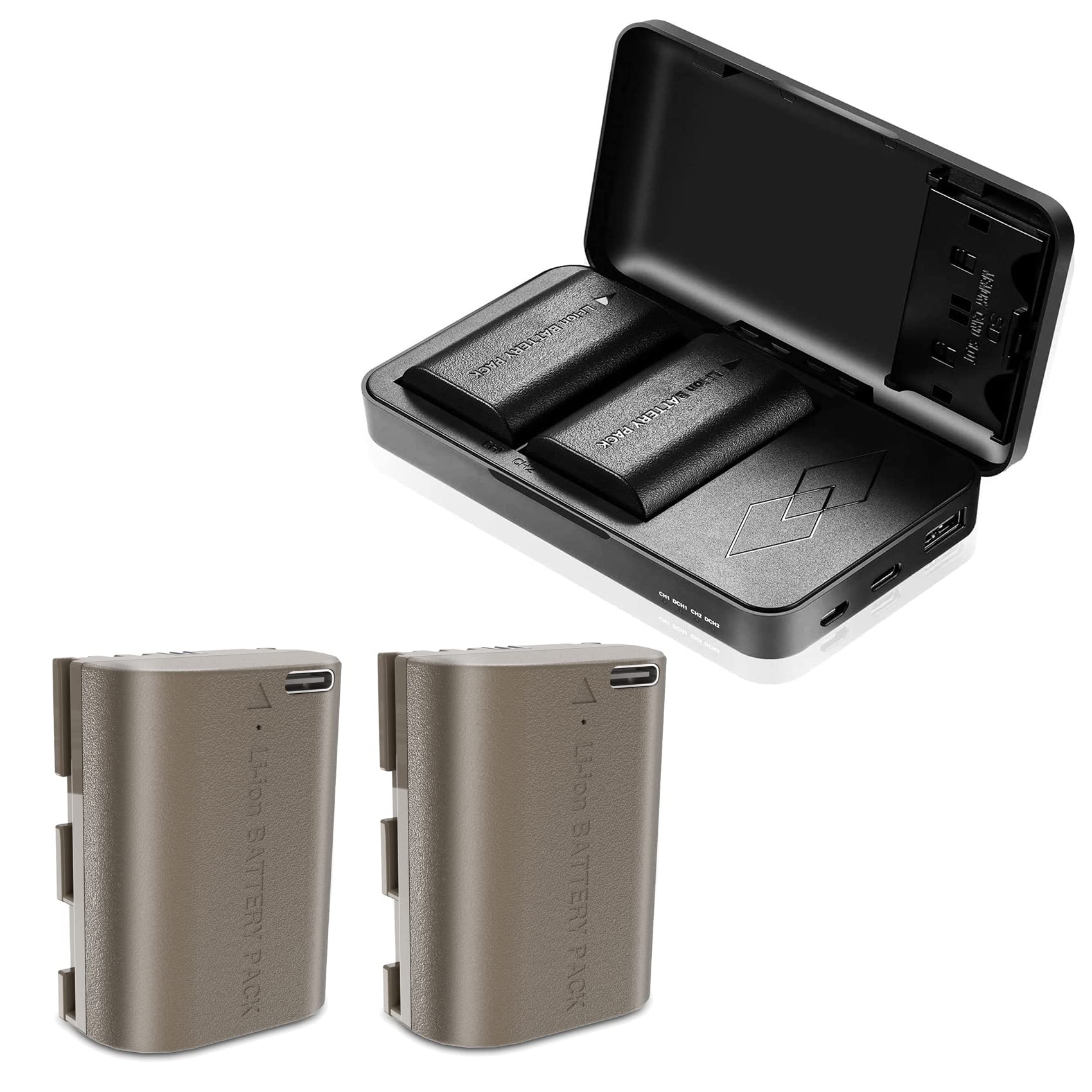 JYJZPB LPE6 Battery Charger Case, 2Pack LPE6 Batteries