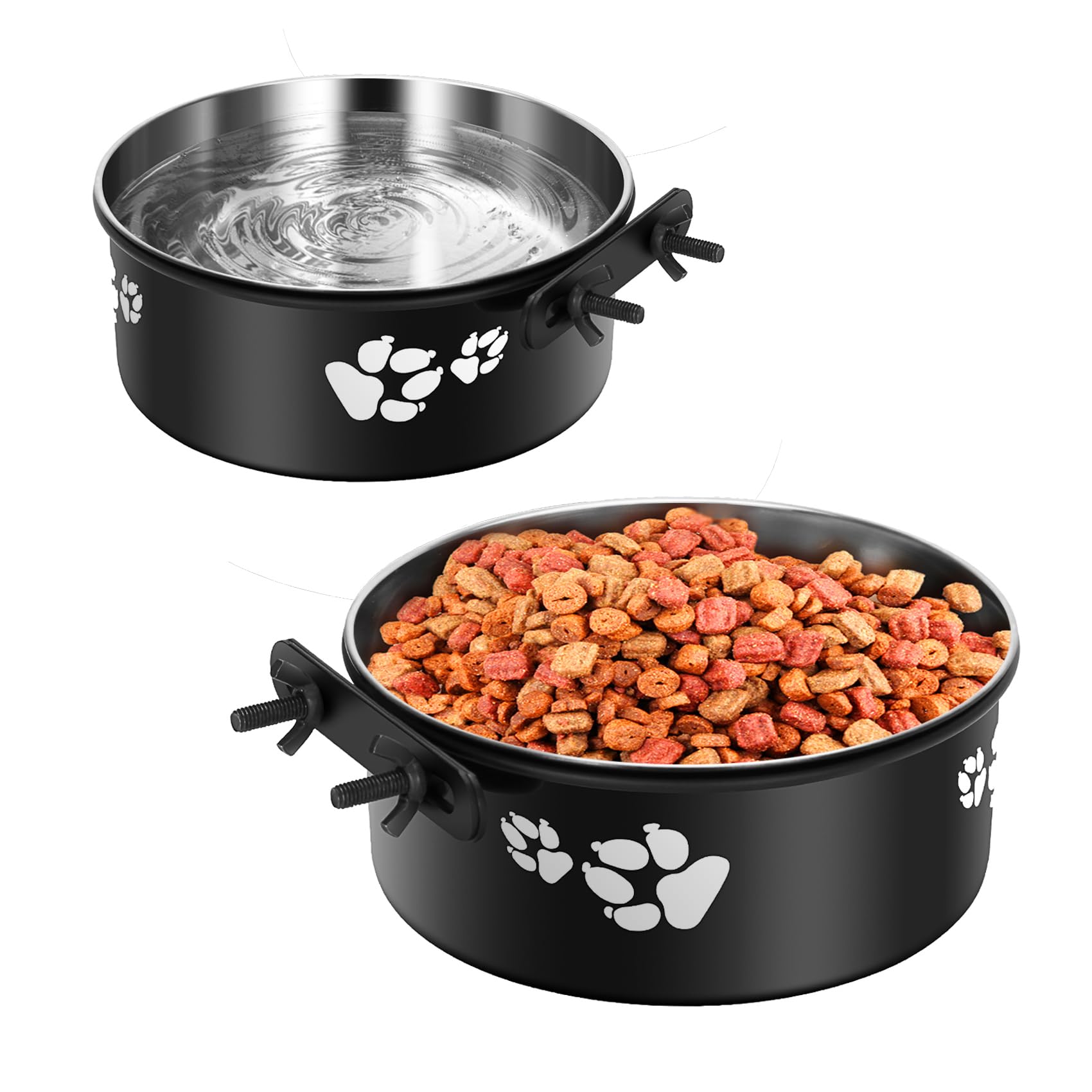 Photo 1 of Kennel Water Bowl Hanging, ShineMe 2 Pack Stainless Steel Food and Water Bowl for Dog Cage, Crate, Kennel Bowls Mountable for Medium and Small Dogs, Cats, Pets (6.2x2.6” & 5.5x2.4”)