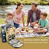 CMY 4 Person Picnic Backpack Cooler with Tableware Insulated Camp Bag view 7