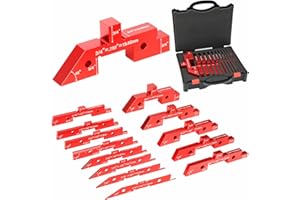 MIUCOGUIER Setup Blocks Height Gauge - 14pcs Aluminum Alloy Precision Bars, Woodworking Tool for Height/Depth/Angle/Fence Alignment, Router & Saw Accessories with Storage Case
