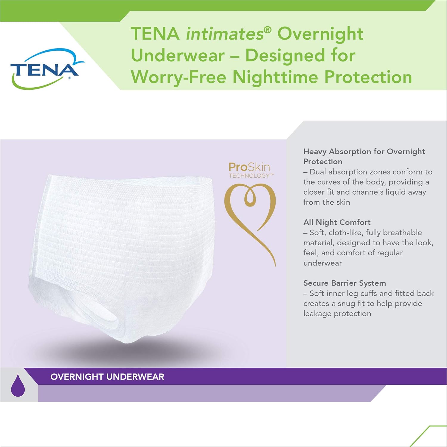 Tena Incontinence Underwear for Women, for Overnight, Large, 56 Count: Health & Personal Care