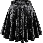 ZXIHZF Women’s Versatile A-line Crushed Velvet Mini Skirt