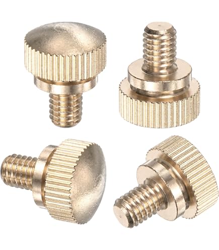 Albany County Fasteners #8-32 Brass Knurled Head Thumb Screws – QTY 100, Solid Brass