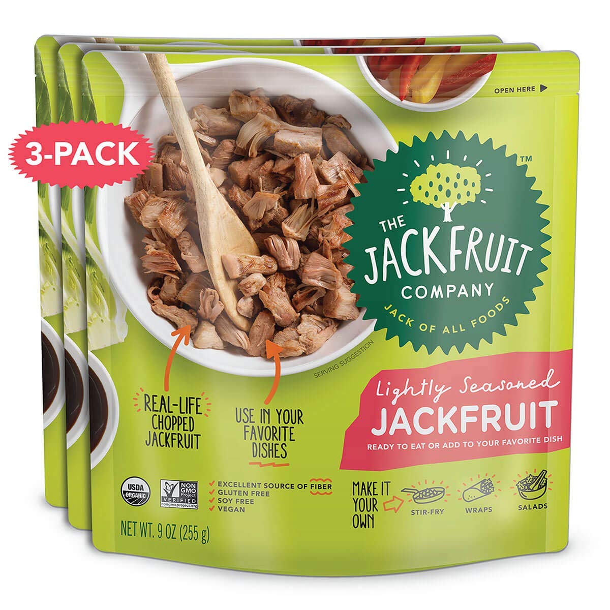 The Jackfruit Company, Lightly Seasoned Jackfruit Meal, Organic, Vegan
