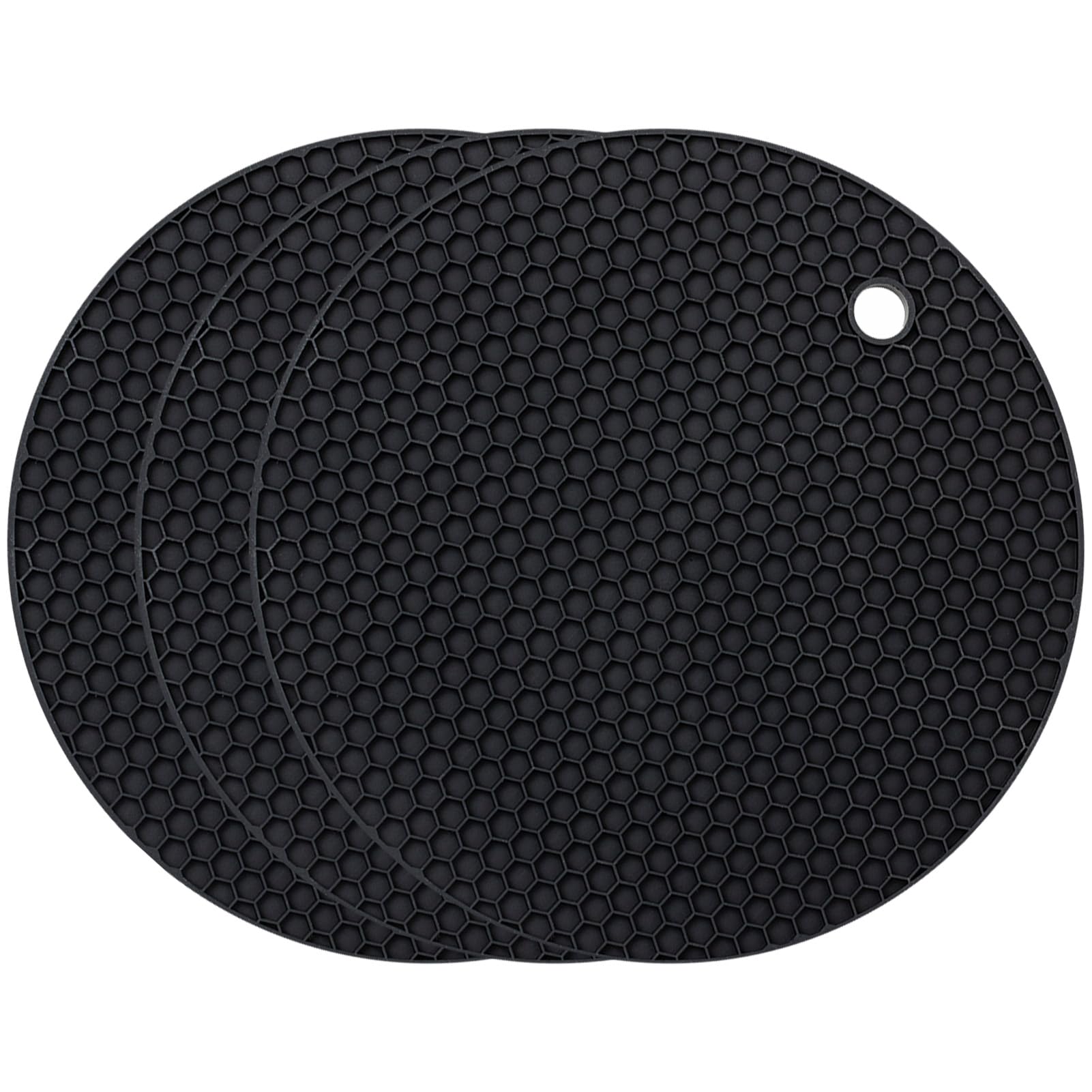 Orrdiffi Silicone Trivet Pot Mat for Hot Pots and Pans Hot Pads Durable Non Slip Coasters Heat Resistant Mats Durable Flexible(Black)