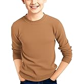 Haloumoning Boys Sweater Kids Fashion Long Sleeve Crewneck Knit Pullover Fall Winter Clothes 5-14 Years