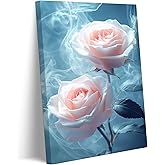 Pink Rose Canvas Wall Art Abstract Smoke Rose Picture Wall Decor Modern Flower Poster Print Printing For Living Room Bedroom Bathroom Decoration Ready To Hang