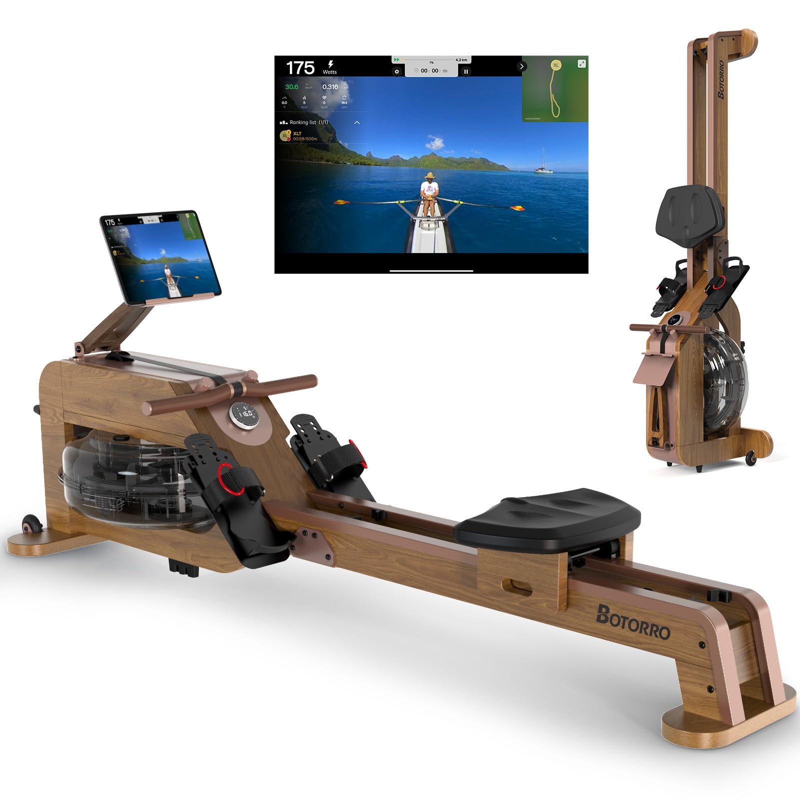 Photo 1 of ****MISSING SET********* CRACKED SEAT****BOTORRO Water Rowing Machines for Home, Rower Machine with 12 Propellers & 28L Large Water Tank, 6-Level Resistance, with Multifunctional Display and Adjustable Stand, Max Load 330LBS