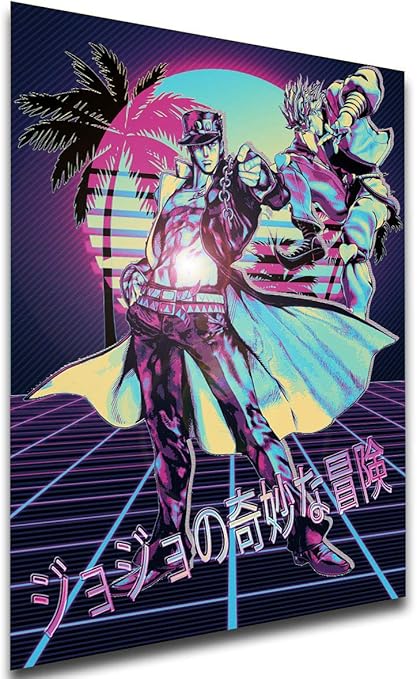 Instabuy Poster Vaporwave 80s Style Jojo S Bizarre Adventure Jotaro And Dio A4 30x21 Amazon Es Hogar