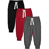 HXP 3 Pack Toddler Sweatpants Cotton Toddler Boys Girls Unisex Sweatpants Pants with Pocket Drawstring