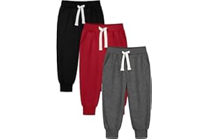 HXP 3 Pack Toddler Sweatpants Cotton Toddler Boys Girls Unisex Sweatpants Pants with Pocket Drawstring