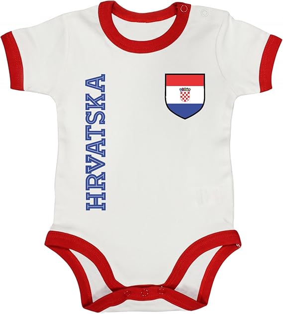 Croatia Kroatien Fussball Wm Fanshirt Gruppen Ringer Strampler Baumwoll Baby Body Kurzarm Jungen Madchen Fan Trikot Hrvatska Amazon De Bekleidung