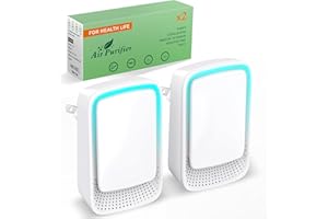 AUKUU Plug In Air Ionizers - Negative Ion Technology Air Purifier - Quiet Operation Air Freshener for Home, Bedroom, Office, Garage Room - Portable Air Purifiers Odor,Pets Smell - Air Cleaner White (2 Pack）